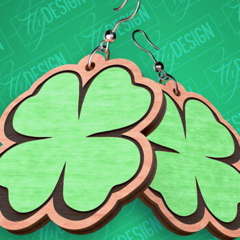 Intra απο ξύλο plywood 3mm-4mm πάχος – Σκουλαρίκια λέιζερ St. Patricks Day | CNC Δίασταση  5x5 cm INTRAFABR-82462056 - Image 4