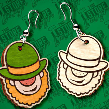 Intra απο ξύλο plywood 3mm-4mm πάχος – Σκουλαρίκια λέιζερ St. Patricks Day | CNC Δίασταση  5x5 cm INTRAFABR-83549847 - Image 1