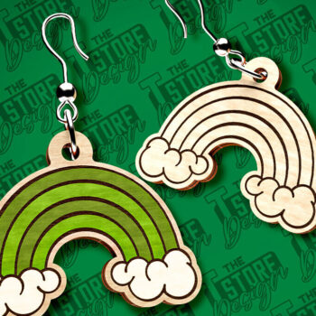 Intra απο ξύλο plywood 3mm-4mm πάχος – Σκουλαρίκια λέιζερ St. Patricks Day | CNC Δίασταση 5x5 cm INTRAFABR-83549892 - Image 1