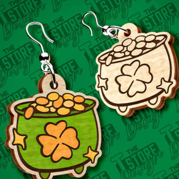 Intra απο ξύλο plywood 3mm-4mm πάχος – Σκουλαρίκια λέιζερ St. Patricks Day | CNC Δίασταση  5x5 cm INTRAFABR-83549916 - Image 1