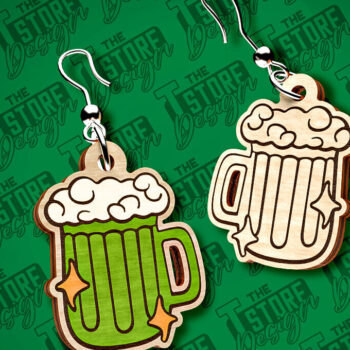 Intra απο ξύλο plywood 3mm-4mm πάχος – Σκουλαρίκια λέιζερ St. Patricks Day | CNC Δίασταση  5x5 cm INTRAFABR-83549949 - Image 1