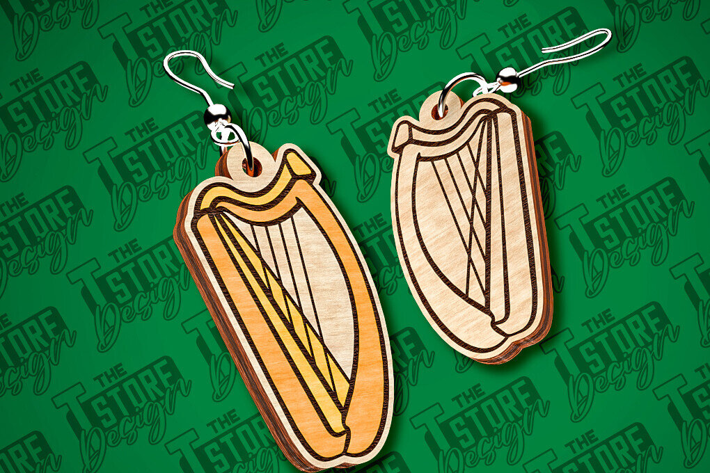 Intra απο ξύλο plywood 3mm-4mm πάχος – Σκουλαρίκια λέιζερ St. Patricks Day | CNC Δίασταση  5x5 cm INTRAFABR-83549976