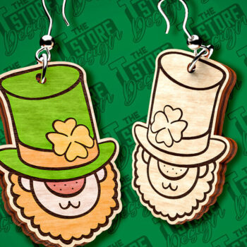 Intra απο ξύλο plywood 3mm-4mm πάχος – Σκουλαρίκια λέιζερ St. Patricks Day | CNC Δίασταση  5x5 cm INTRAFABR-83550003 - Image 1