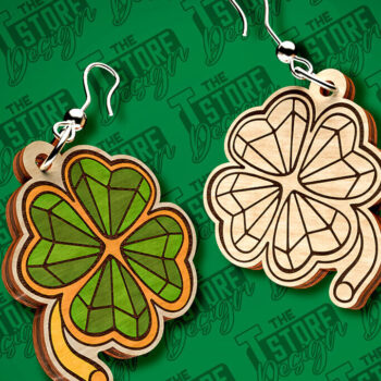 Intra απο ξύλο plywood 3mm-4mm πάχος – Σκουλαρίκια λέιζερ St. Patricks Day | CNC Δίασταση 5x5 cm INTRAFABR-83550159 - Image 7