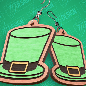 Intra απο ξύλο plywood 3mm-4mm πάχος – Σκουλαρίκια λέιζερ St. Patricks Day | CNC Δίασταση  5x5 cm INTRAFABR-82461022 - Image 1