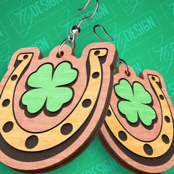 Intra απο ξύλο plywood 3mm-4mm πάχος – Σκουλαρίκια λέιζερ St. Patricks Day | CNC Δίασταση  5x5 cm INTRAFABR-82461053 - Image 1