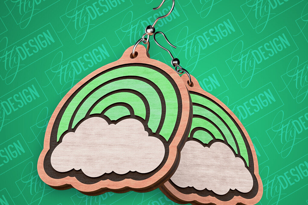 Intra απο ξύλο plywood 3mm-4mm πάχος – Σκουλαρίκια λέιζερ St. Patricks Day | CNC Δίασταση  5x5 cm INTRAFABR-82461171