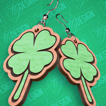 Intra απο ξύλο plywood 3mm-4mm πάχος – Σκουλαρίκια λέιζερ St. Patricks Day | CNC Δίασταση  5x5 cm INTRAFABR-82460674 - Image 1