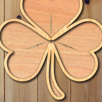 Intra απο ξύλο plywood 3mm-4mm πάχος – Του Αγίου Πατρικίου Lucky Clover Laser-Cut Δίασταση 20x20 cm INTRAFABR-118144910 - Image 1