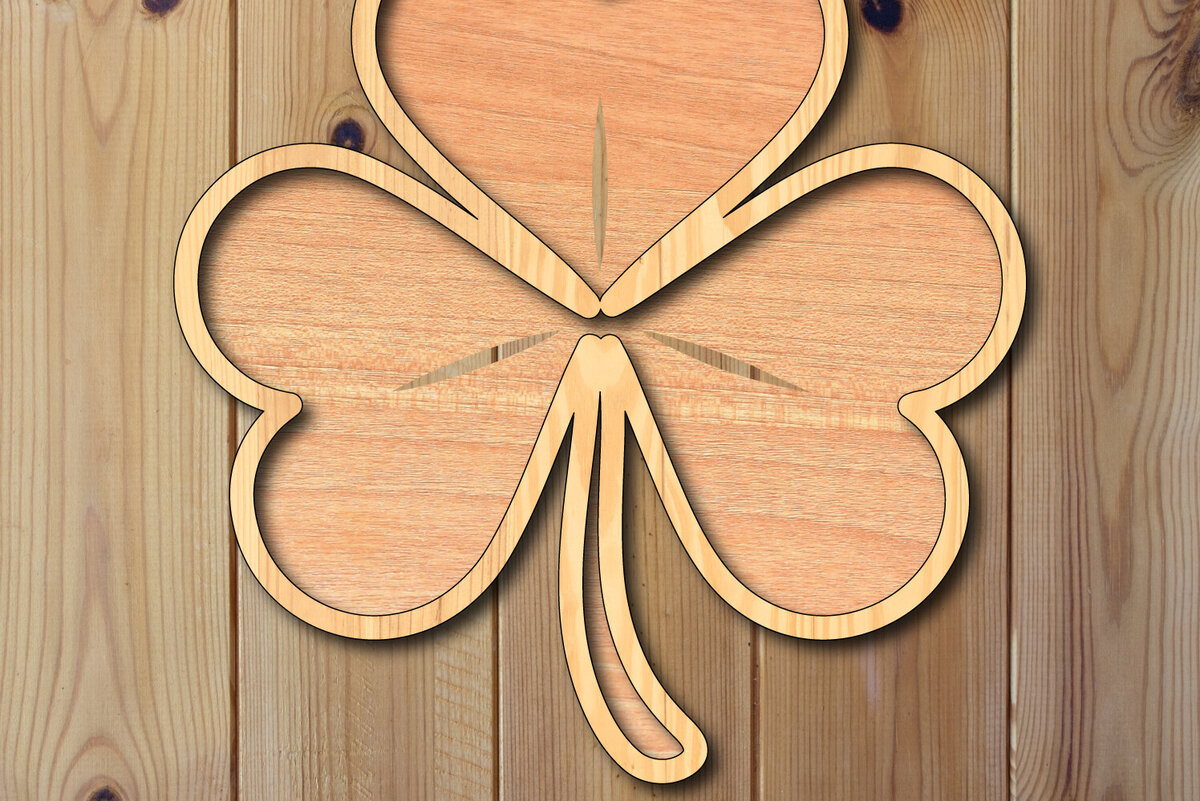 Intra απο ξύλο plywood 3mm-4mm πάχος – Του Αγίου Πατρικίου Lucky Clover Laser-Cut Δίασταση  20x20 cm INTRAFABR-118144910