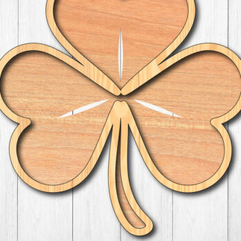 Intra απο ξύλο plywood 3mm-4mm πάχος – Του Αγίου Πατρικίου Lucky Clover Laser-Cut Δίασταση 20x20 cm INTRAFABR-118144910 - Image 2