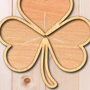 Intra απο ξύλο plywood 3mm-4mm πάχος – Του Αγίου Πατρικίου Lucky Clover Laser-Cut Δίασταση 20x20 cm INTRAFABR-118144910 - Image 3