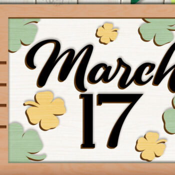 Intra απο ξύλο plywood 3mm-4mm πάχος – Κοπή λέιζερ Mini Sign Day St. Patrick Δίασταση  40x30 cm INTRAFABR-113766763 - Image 1