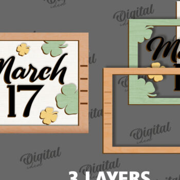 Intra απο ξύλο plywood 3mm-4mm πάχος – Κοπή λέιζερ Mini Sign Day St. Patrick Δίασταση  40x30 cm INTRAFABR-113766763 - Image 2