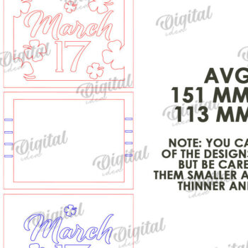 Intra απο ξύλο plywood 3mm-4mm πάχος – Κοπή λέιζερ Mini Sign Day St. Patrick Δίασταση  40x30 cm INTRAFABR-113766763 - Image 3