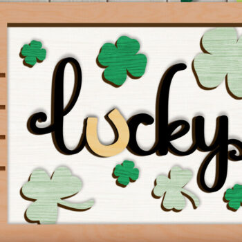 Intra απο ξύλο plywood 3mm-4mm πάχος – Κοπή λέιζερ Mini Sign Day St. Patrick Δίασταση  40x30 cm INTRAFABR-113766601 - Image 1