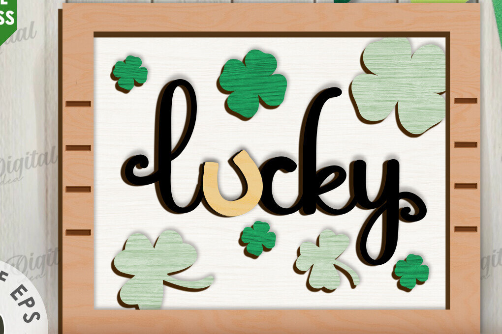 Intra απο ξύλο plywood 3mm-4mm πάχος – Κοπή λέιζερ Mini Sign Day St. Patrick Δίασταση  40x30 cm INTRAFABR-113766601