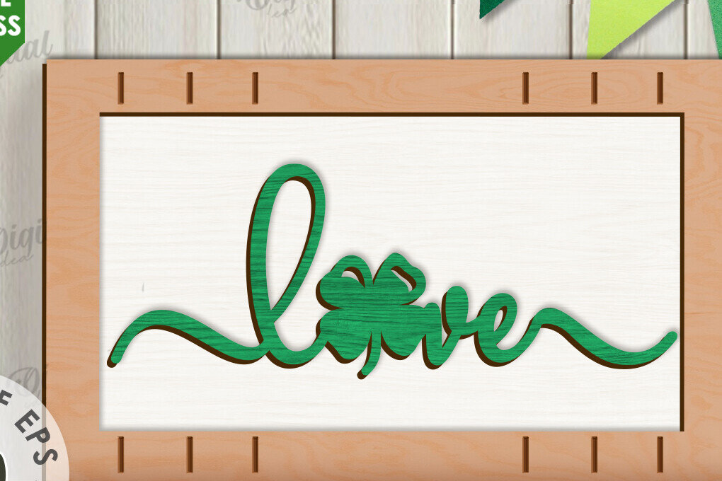 Intra απο ξύλο plywood 3mm-4mm πάχος – Κοπή λέιζερ Mini Sign Day St. Patrick Δίασταση  40x30 cm INTRAFABR-113766679