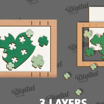 Intra απο ξύλο plywood 3mm-4mm πάχος – Κοπή λέιζερ Mini Sign Day St. Patrick Δίασταση  40x30 cm INTRAFABR-113766742 - Image 2