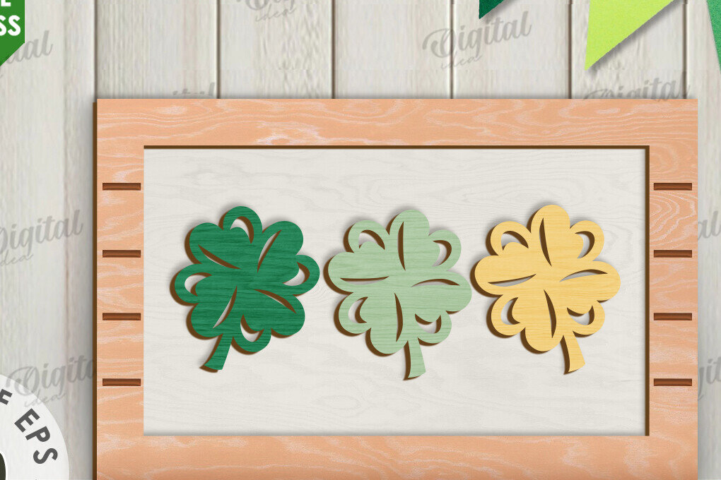 Intra απο ξύλο plywood 3mm-4mm πάχος – Κοπή λέιζερ Mini Sign Day St. Patrick Δίασταση  40x30 cm INTRAFABR-113766445