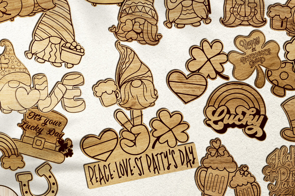 Intra απο ξύλο plywood 3mm-4mm πάχος – Κιτ χρωμάτων του Αγίου Πατρικίου DIY Δίασταση  20x20 cm INTRAFABR-25798147