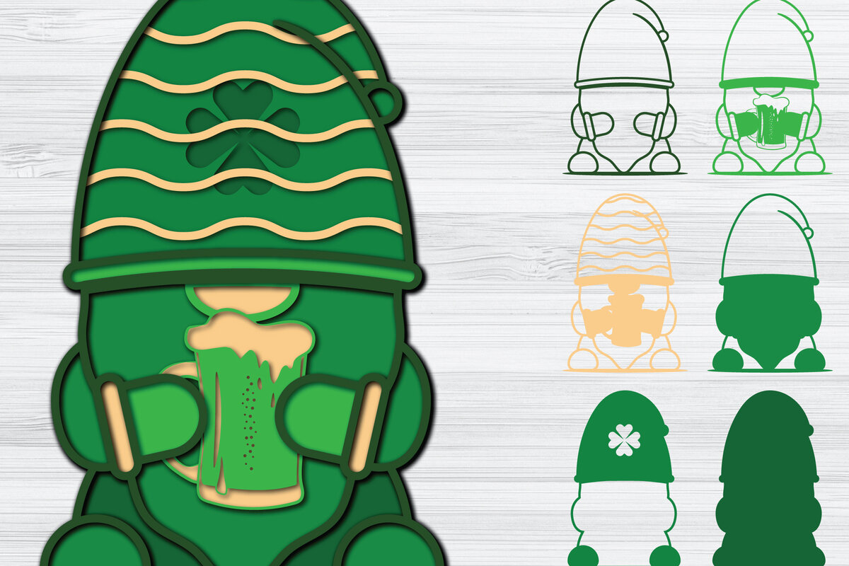 Intra απο ξύλο plywood 3mm-4mm πάχος – Κοπή χαρτιού για την Ημέρα του Αγίου Πατρικίου Δίασταση  20x20 cm INTRAFABR-25108888