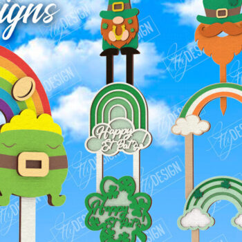 Intra απο ξύλο plywood 3mm-4mm πάχος – Πακέτο φυτικών πασσάλων για την ημέρα του Αγίου Πατρικίου Δίασταση  20x20 cm INTRAFABR-115492505 - Image 1