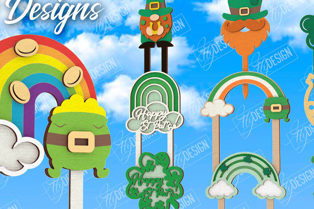 Intra απο ξύλο plywood 3mm-4mm πάχος – Πακέτο φυτικών πασσάλων για την ημέρα του Αγίου Πατρικίου Δίασταση  20x20 cm INTRAFABR-115492505