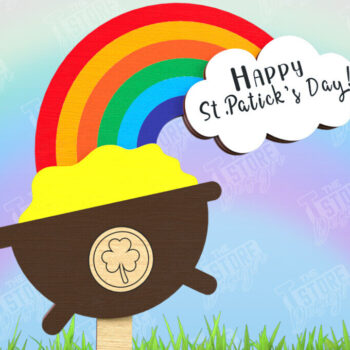 Intra απο ξύλο plywood 3mm-4mm πάχος – Πασσάλους φυτών για την ημέρα του Αγίου Πατρικίου | Κήπος Δίασταση 20x20 cm INTRAFABR-115492454 - Image 1