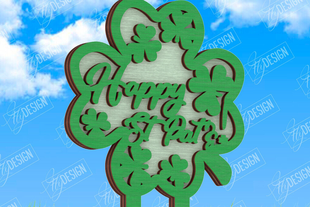 Intra απο ξύλο plywood 3mm-4mm πάχος – Πασσάλους φυτών για την ημέρα του Αγίου Πατρικίου | Κήπος Δίασταση  20x20 cm INTRAFABR-115492318