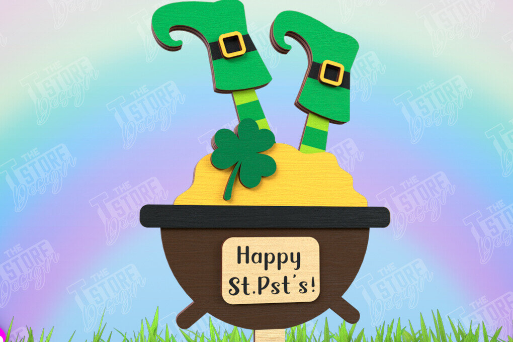 Intra απο ξύλο plywood 3mm-4mm πάχος – Πασσάλους φυτών για την ημέρα του Αγίου Πατρικίου | Κήπος Δίασταση  20x20 cm INTRAFABR-115492495