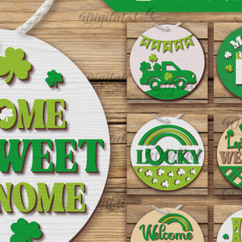 Intra απο ξύλο plywood 3mm-4mm πάχος – Πακέτο με ταμπέλες του Αγίου Πατρικίου Δίασταση  20x20 cm INTRAFABR-88229242 - Image 1