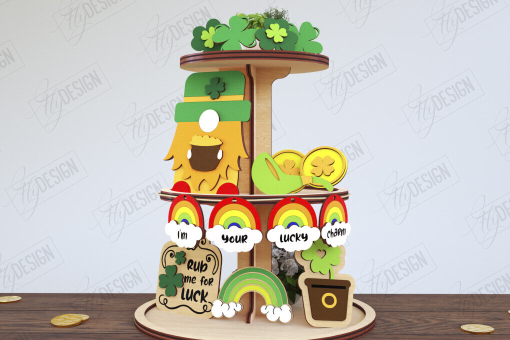 Intra απο ξύλο plywood 3mm-4mm πάχος – Στρογγυλός δίσκος με κλιμάκια του Αγίου Πατρικίου |CNC Δίασταση  20x20 cm INTRAFABR-117196259