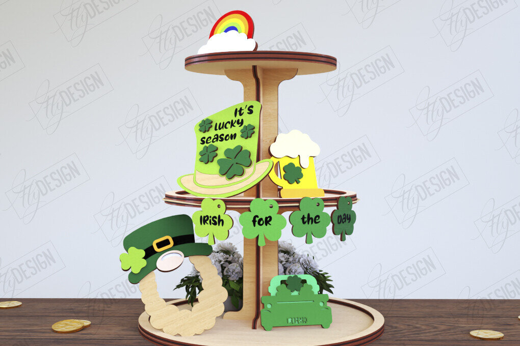 Intra απο ξύλο plywood 3mm-4mm πάχος – Στρογγυλός δίσκος με κλιμάκια του Αγίου Πατρικίου |CNC Δίασταση  20x20 cm INTRAFABR-117196283