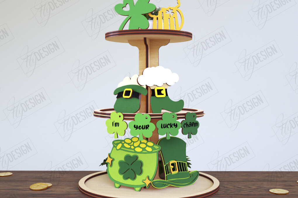 Intra απο ξύλο plywood 3mm-4mm πάχος – Στρογγυλός δίσκος με κλιμάκια του Αγίου Πατρικίου |CNC Δίασταση  20x20 cm INTRAFABR-117196337