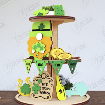 Intra απο ξύλο plywood 3mm-4mm πάχος – Στρογγυλός δίσκος με κλιμάκια του Αγίου Πατρικίου |CNC Δίασταση  20x20 cm INTRAFABR-117196240 - Image 1