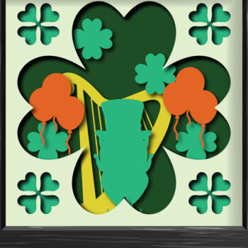 Intra απο ξύλο plywood 3mm-4mm πάχος – Πακέτο Shadow Box St. Patrick’s Day Δίασταση  20x20 cm INTRAFABR-25278235 - Image 2