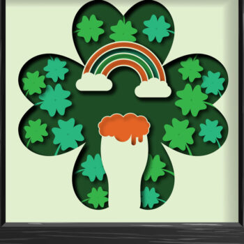 Intra απο ξύλο plywood 3mm-4mm πάχος – Πακέτο Shadow Box St. Patrick’s Day Δίασταση  20x20 cm INTRAFABR-25278235 - Image 3