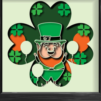 Intra απο ξύλο plywood 3mm-4mm πάχος – Πακέτο Shadow Box St. Patrick’s Day Δίασταση  20x20 cm INTRAFABR-25278235 - Image 4