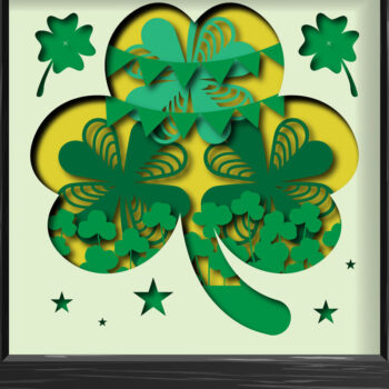 Intra απο ξύλο plywood 3mm-4mm πάχος – Πακέτο Shadow Box St. Patrick’s Day Δίασταση  20x20 cm INTRAFABR-25278235 - Image 5