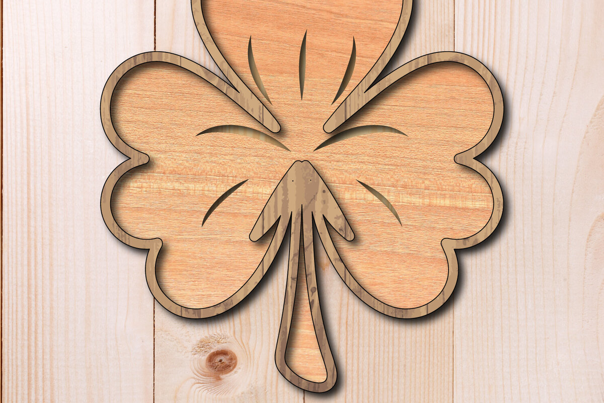 Intra απο ξύλο plywood 3mm-4mm πάχος – Shamrock Laser-Cut St. Patrick’s Day Δίασταση  20x20 cm INTRAFABR-118144663