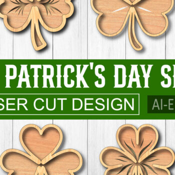 Intra απο ξύλο plywood 3mm-4mm πάχος – Shamrock Laser-Cut του Αγίου Πατρικίου Δίασταση  20x20 cm INTRAFABR-118218542 - Image 1