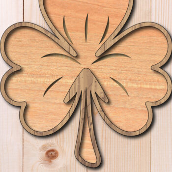 Intra απο ξύλο plywood 3mm-4mm πάχος – Shamrock Laser-Cut του Αγίου Πατρικίου Δίασταση  20x20 cm INTRAFABR-118218542 - Image 2