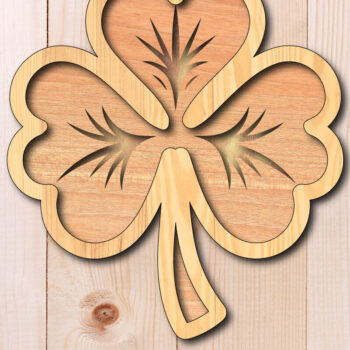Intra απο ξύλο plywood 3mm-4mm πάχος – Shamrock Laser-Cut του Αγίου Πατρικίου Δίασταση  20x20 cm INTRAFABR-118218542 - Image 3