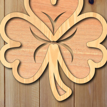 Intra απο ξύλο plywood 3mm-4mm πάχος – Shamrock Laser-Cut του Αγίου Πατρικίου Δίασταση  20x20 cm INTRAFABR-118218542 - Image 6