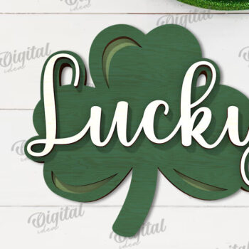 Intra απο ξύλο plywood 3mm-4mm πάχος – Κοπή λέιζερ με τριφύλλι του Αγίου Πατρικίου Δίασταση  20x20 cm INTRAFABR-114510946 - Image 1