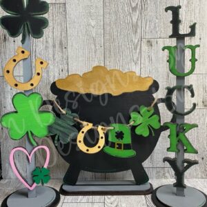 Intra απο ξύλο plywood 3mm-4mm πάχος – St Patricks Day Shelf Sitter Laser Δίασταση  20x20 cm INTRAFABR-62011096