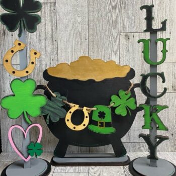 Intra απο ξύλο plywood 3mm-4mm πάχος – St Patricks Day Shelf Sitter Laser Δίασταση  20x20 cm INTRAFABR-62011096 - Image 2