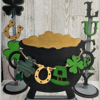 Intra απο ξύλο plywood 3mm-4mm πάχος – St Patricks Day Shelf Sitter Laser Δίασταση  20x20 cm INTRAFABR-62011096 - Image 5