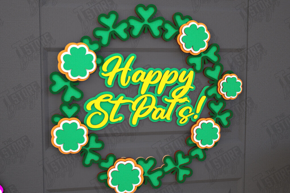 Intra απο ξύλο plywood 3mm-4mm πάχος – Σημάδια του Αγίου Πατρικίου | Διακόσμηση τοίχου Δίασταση  40x30 cm INTRAFABR-115373384